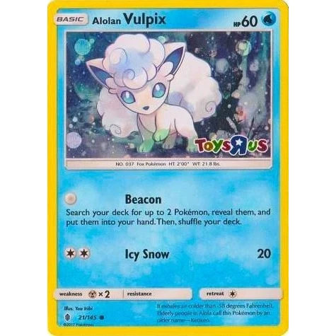 Alolan Vulpix - 21/145 (Toys R Us Promo) (021/145) (Miscellaneous Cards & Products)