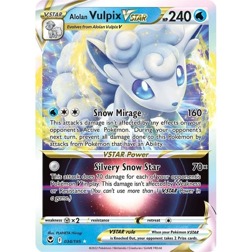 Alolan Vulpix VSTAR (034/195) (SWSH12: Silver Tempest)