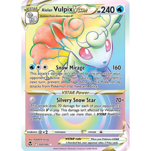 Alolan Vulpix VSTAR (Secret) (197/195) (SWSH12: Silver Tempest)