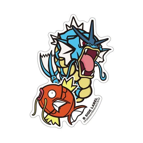 B-SIDE Label Magikarp & Gyarados Pokemon Sticker - Pokemon Center Japan
