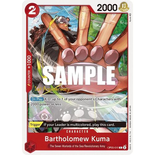 Bartholomew Kuma (OP05-011) [Awakening of the New Era: 1st Anniversary Tournament Cards]