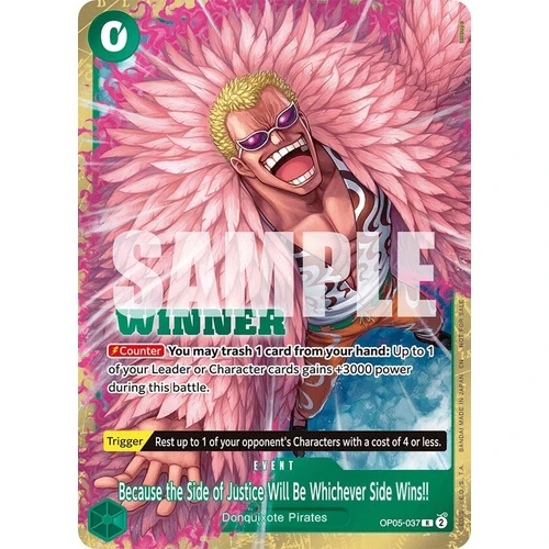 Because the Side of Justice Will Be Whichever Side Wins!! (Winner Pack 2025 Vol. 4) (OP05-037) (One Piece Promotion Cards)