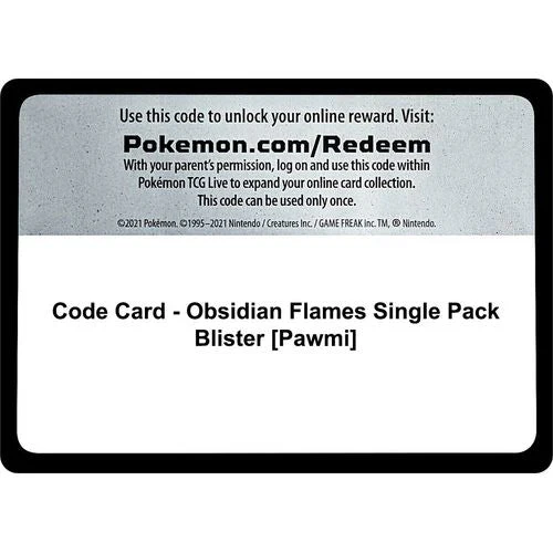 Code Card - Obsidian Flames Single Pack Blister [Pawmi] [SV03: Obsidian Flames]