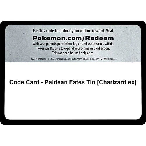 Code Card - Paldean Fates Tin [Charizard ex] [SV: Paldean Fates]