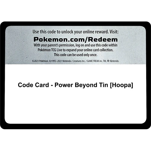 Code Card - Power Beyond Tin [Hoopa] (Miscellaneous Cards & Products)