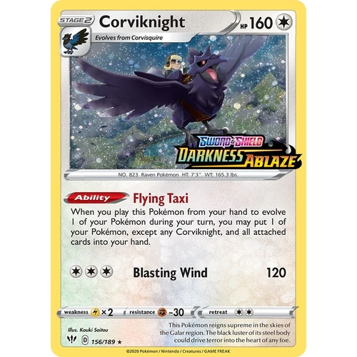 Corviknight - 156/189 (Darkness Ablaze Stamped) (156/189) (Miscellaneous Cards & Products)