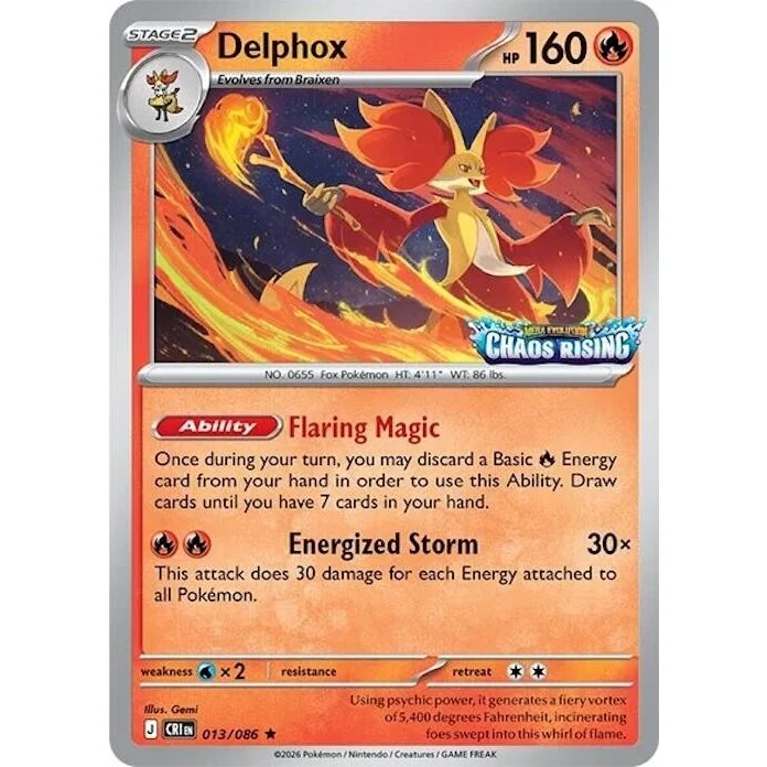 Delphox - 013/086 (Chaos Rising Stamped) (013/086) (Miscellaneous Cards & Products)
