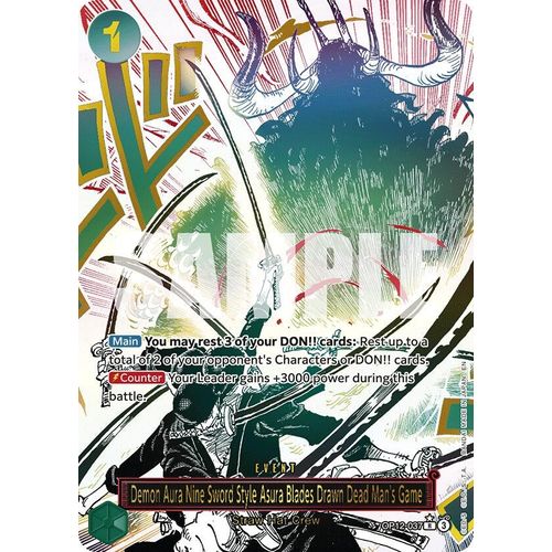 Demon Aura Nine Sword Style Asura Blades Drawn Dead Man's Game (Alternate Art) (OP12-037) (Legacy of the Master)