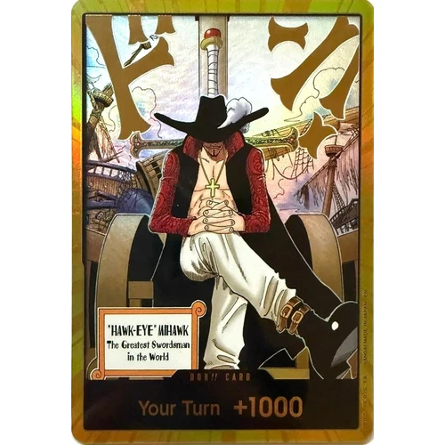 DON!! Card (Dracule Mihawk) (Gold) (The Azure Sea's Seven)