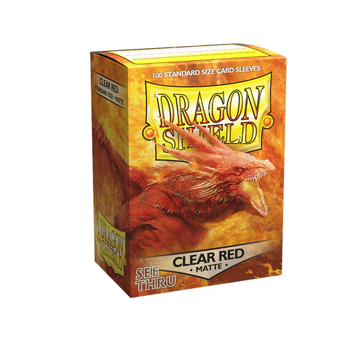 Dragon Shield - Standard Matte Clear Red Sleeves 100 pack