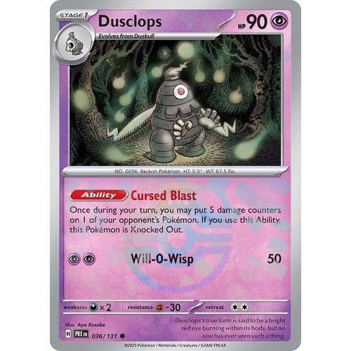Dusclops (Master Ball Pattern) (036/131) [SV: Prismatic Evolutions]