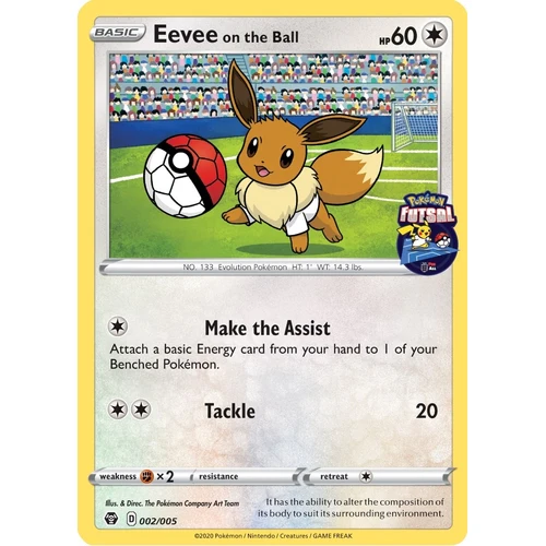 Eevee on the Ball - 002/005 (Pokemon Futsal) (002/005) (Miscellaneous Cards & Products)