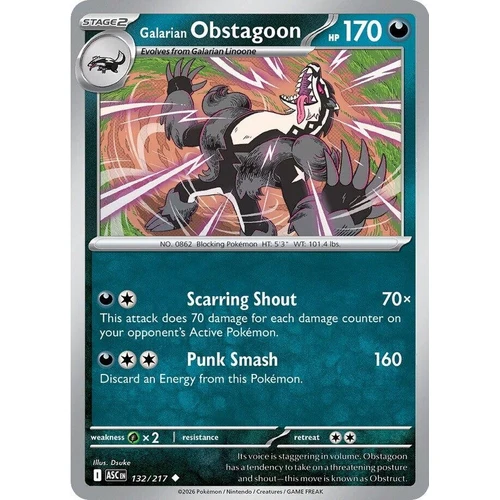 Galarian Obstagoon (132/217) (ME: Ascended Heroes)