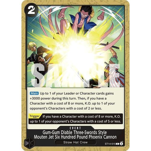 Gum-Gum Diable Three-Swords Style Mouten Jet Six Hundred Pound Phoenix Cannon (ST14-015) [Starter Deck 14: 3D2Y]