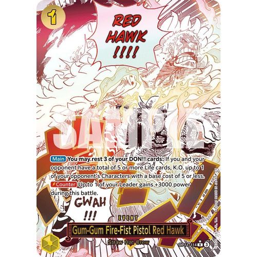 Gum-Gum Fire-Fist Pistol Red Hawk (Alternate Art) (OP11-114) [A Fist of Divine Speed]