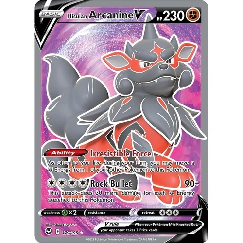 Hisuian Arcanine V (Full Art) (179/195) (SWSH12: Silver Tempest)