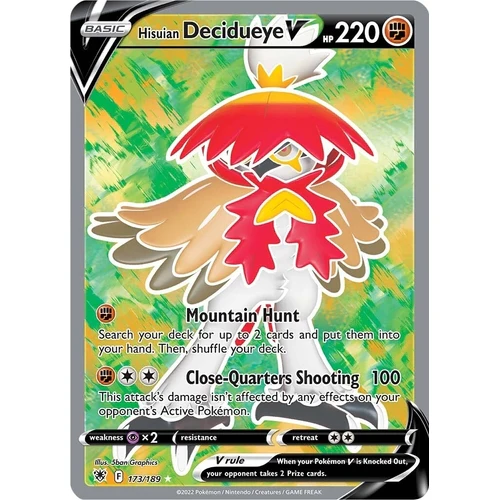 Hisuian Decidueye V (Full Art) (173/189) (SWSH10: Astral Radiance)