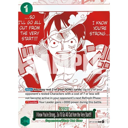 I Know You're Strong... So I'll Go All Out from the Very Start!!! (3rd Anniversary Treasure Campaign Pack) (OP13-040) (One Piece Promotion Cards)