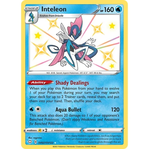 Inteleon (SV027/SV122) (Shining Fates: Shiny Vault)