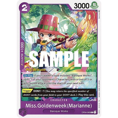 Miss.Goldenweek(Marianne) (OP04-065) [Kingdoms of Intrigue Pre-Release Cards]