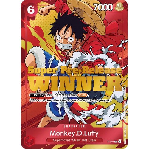 Monkey.D.Luffy (Super Pre-Release) [Winner] (P-001) [One Piece Promotion Cards]