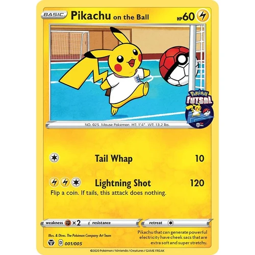 Pikachu on the Ball - 001/005 (Pokemon Futsal) (001/005) (Miscellaneous Cards & Products)