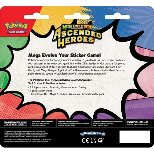 Pokémon TCG: Mega Evolution - Ascended Heroes Tech Sticker Collection - Gastly - Image 3