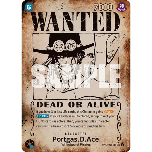 Portgas.D.Ace (119) (Wanted Poster) (OP13-119) (Carrying On His Will)
