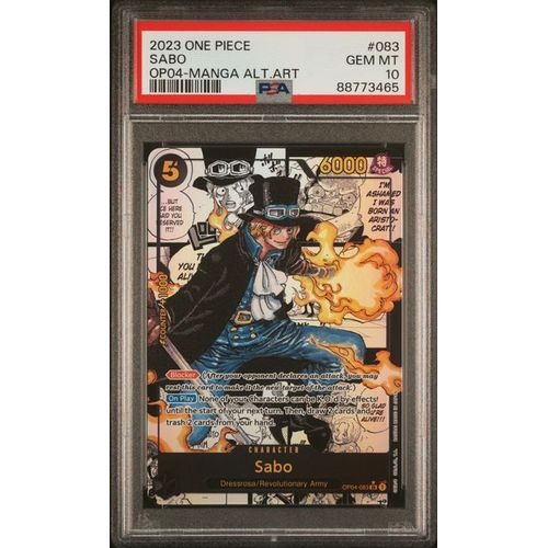 PSA 10 Sabo Manga Alternate Art OP04-083 - 2023 One Piece Card Game Kingdoms Of Intrigue #3465