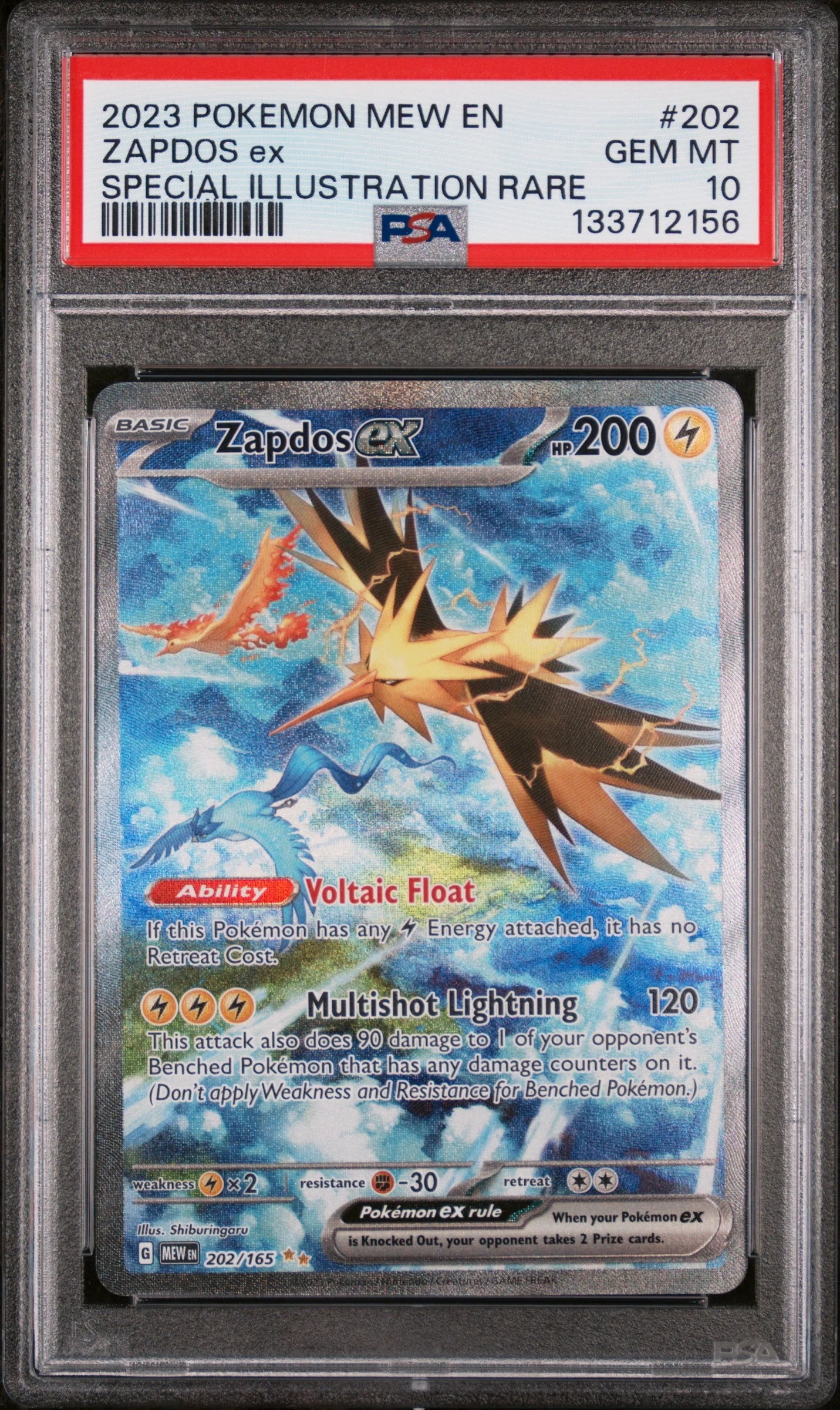 PSA GEM MT 10 - ZAPDOS ex SPECIAL ILLUSTRATION RARE 2023 POKEMON MEW EN-151