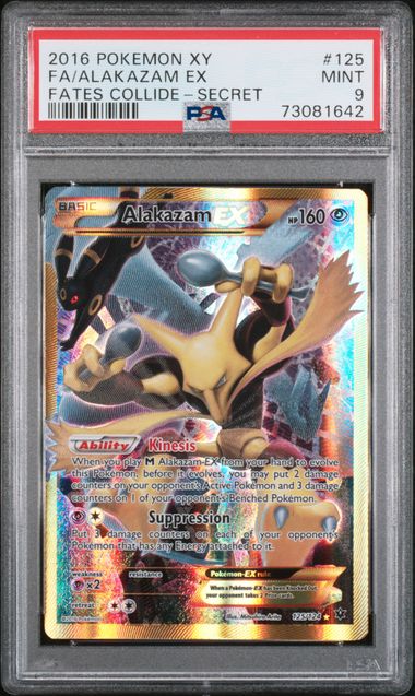 PSA MINT 9 - 2016 POKEMON XY FATES COLLIDE #125 FA/ALAKAZAM EX FATES COLLIDE-SECRET