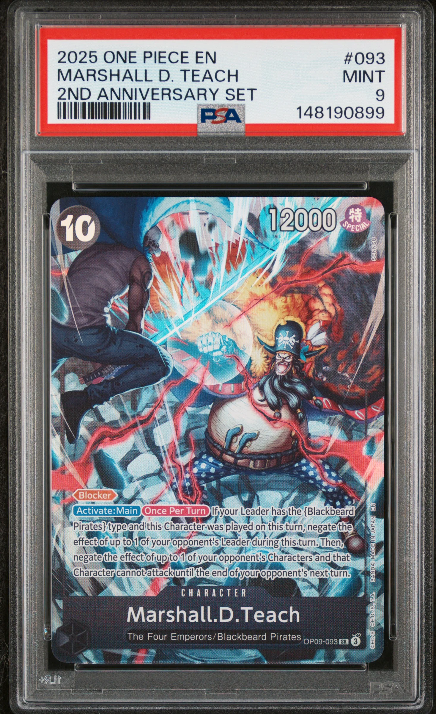 PSA MINT 9 - 2025 ONE PIECE ENGLISH VERSION 2ND ANNIVERSARY SET #093 MARSHALL D. TEACH
