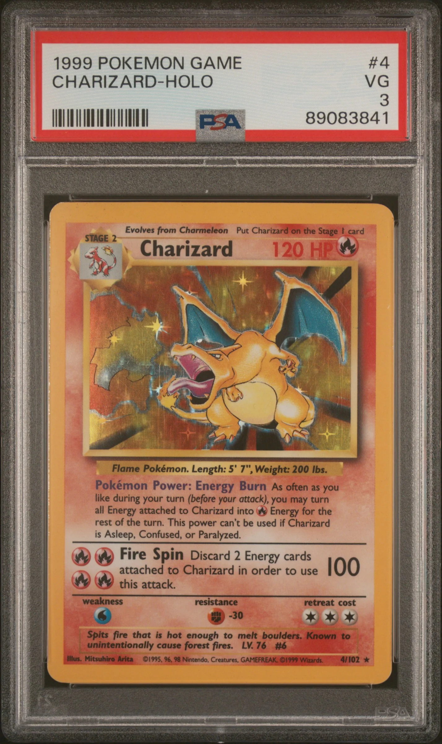 PSA VG 3 - 1999 POKEMON GAME #4 CHARIZARD-HOLO