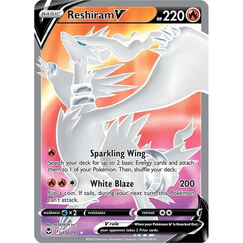 Reshiram V (Full Art) (172/195) (SWSH12: Silver Tempest)