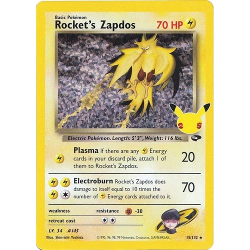 Rocket's Zapdos (15/132) (Celebrations: Classic Collection)