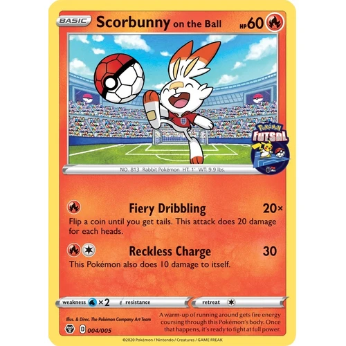 Scorbunny on the Ball - 004/005 (Pokemon Futsal) (004/005) (Miscellaneous Cards & Products)