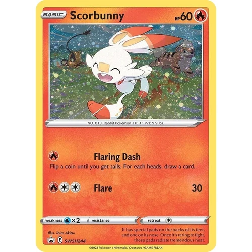 Scorbunny - SWSH244 (Cosmos Holo) (SWSH244) (SWSH: Sword & Shield Promo Cards)