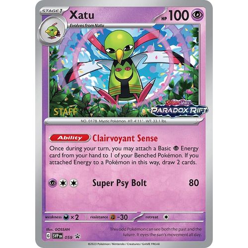 Xatu - 059 (Prerelease) [Staff] (059) (SV: Scarlet & Violet Promo Cards)